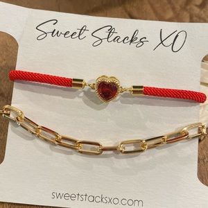 Heart & Chain Bracelet Stack